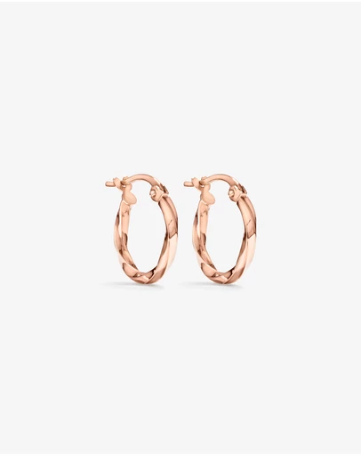Michael Hill - 13mm Square Twist Hoop Earrings in 10ct Rose Gold