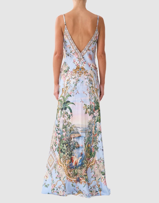 Camilla - V-Neck Full Length Bias Slip Dress