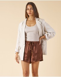 CAMIXA - Jackie Oversized Linen Blazer Jacket
