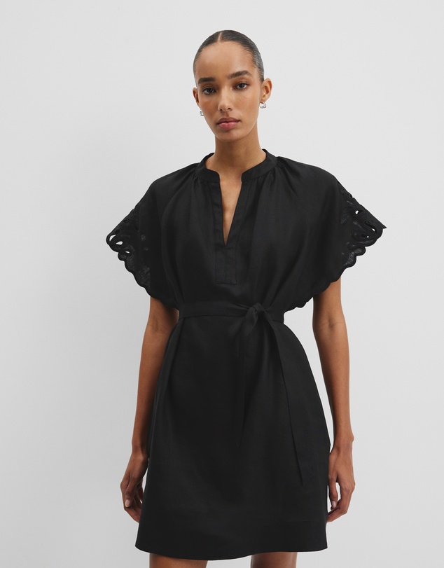 Country Road - Cutwork Linen Mini Dress