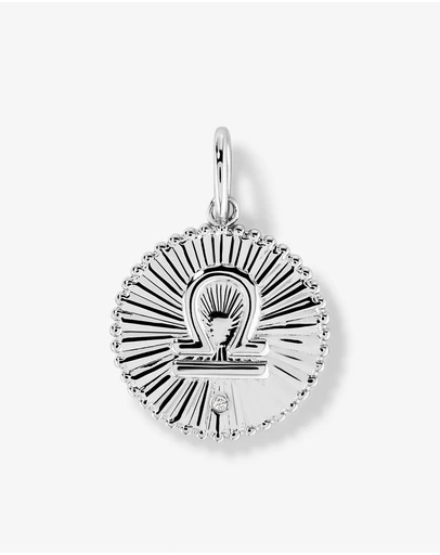 Michael Hill - Diamond Accent Libra Zodiac Pendant in Sterling Silver