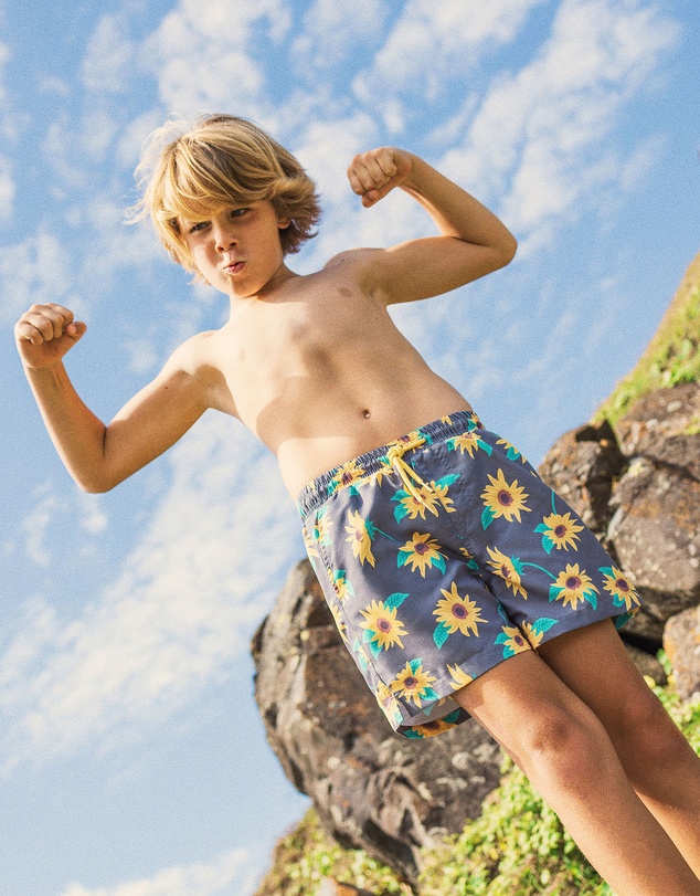 Skwosh - Sunny Boy Boys Swim Shorts in Charcoal