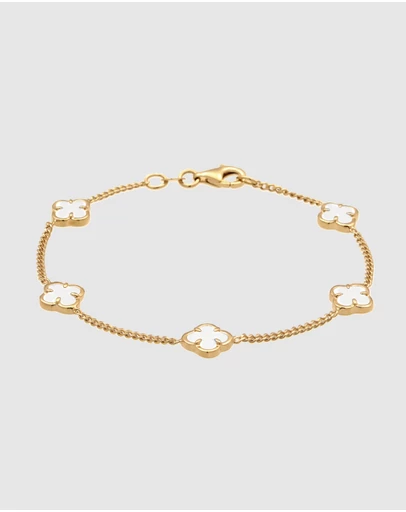 Elli Jewelry - Bracelet Cloverleaf 925 Sterling Silver Gold-Plated