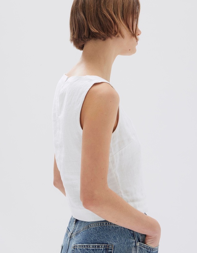 Revibe - Repaired Assembly Label Linen Womens Tops