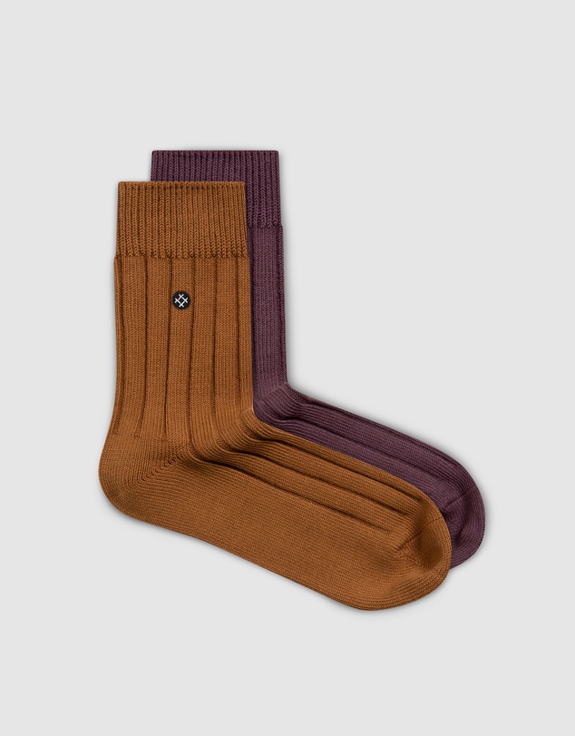 Sockdaily - Amber & Plum 2 Pack Quarter Socks