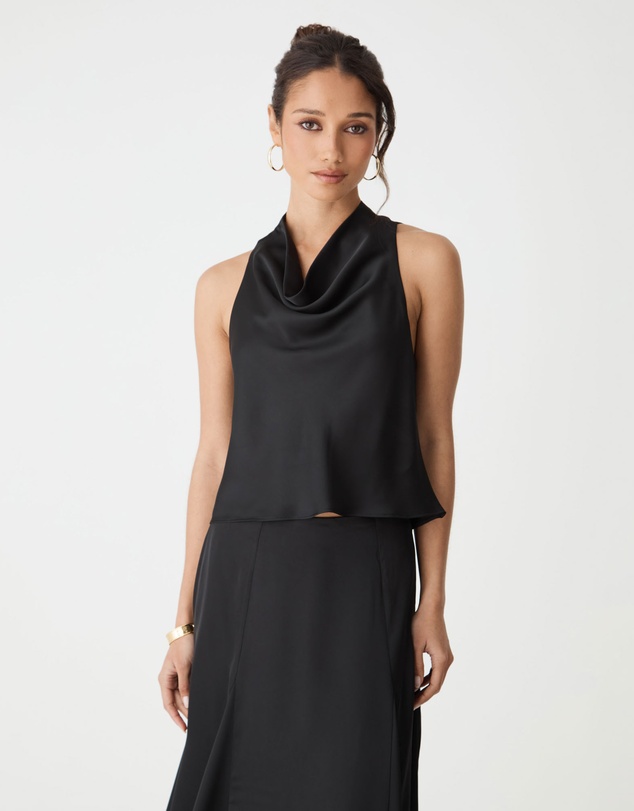 Forcast - Freya Satin Cowl Top