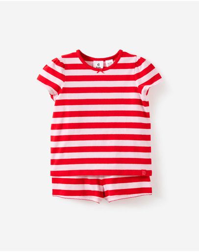 BOBBI STRIPE VARSITY REDBALLET PINK