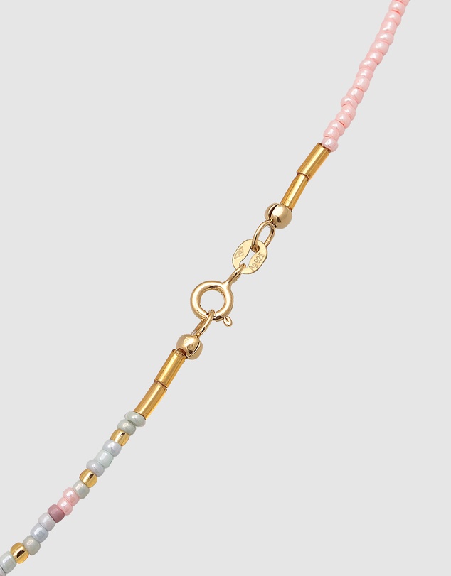 Elli Jewelry - Necklace Glass Pearl Beads with Freshwater Cultured Pearls in 925 Sterling Silver Gold Plated