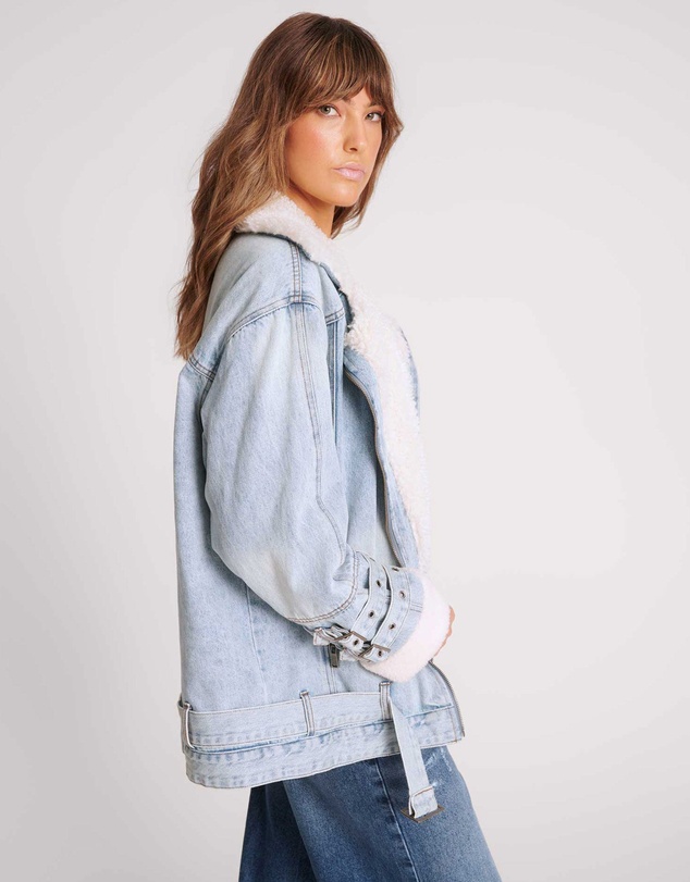 ONE TEASPOON - Aviator Denim Jacket - Salty Dog Blue