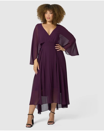 Pink Dusk by Curve Project - Electric Chemistry Cape Maxi Dress