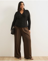 Atmos&Here Curvy - Willa Long Sleeve Mesh Shirt