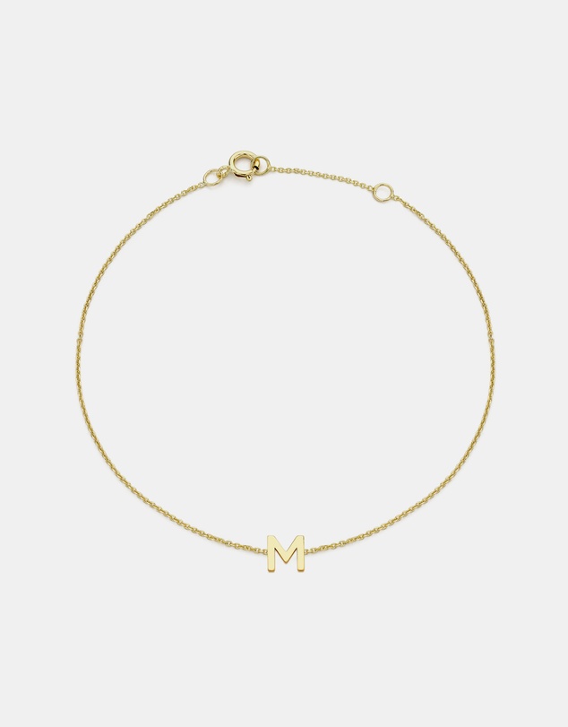 Zoe Olivia - 9K Gold Initial M Bracelet