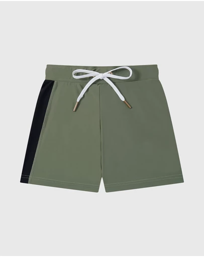 Aqua Blu Kids - Building Blocks Khaki Lycra Swim Shorts - Kids