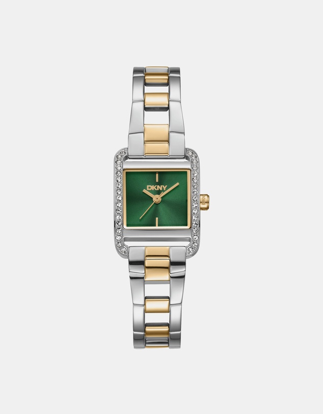 DKNY - Mini Two-Tone 21x27mm Green Dial Womens Watch + Gold Bracelet
