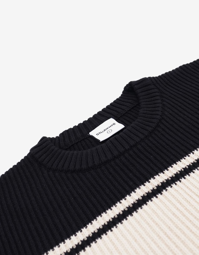 STUDENTS - Stripe Knit Crew Sweater
