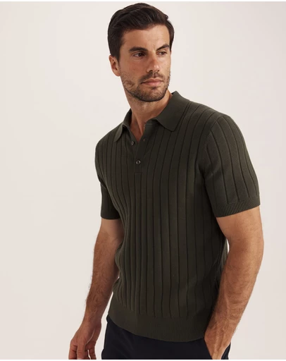 SABA - Erol Cotton Rib Knit Polo