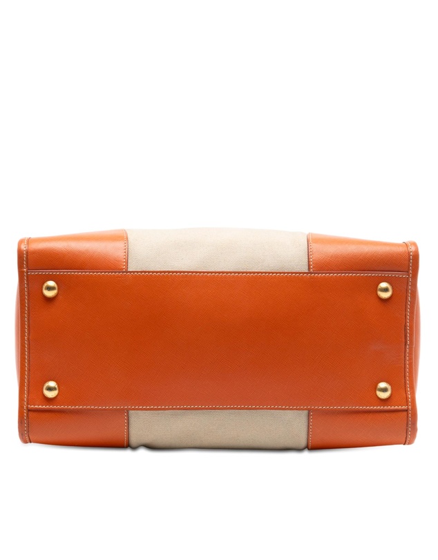 Pre-Loved by Azura Reborn - Pre-Loved Saffiano Trimmed Canvas Canapa Satchel