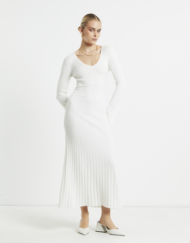 Subtitled - Sophie Long Sleeve Rib Knit Dress