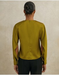 REISS - ATELIER Mina Satin Turn-Lock Top