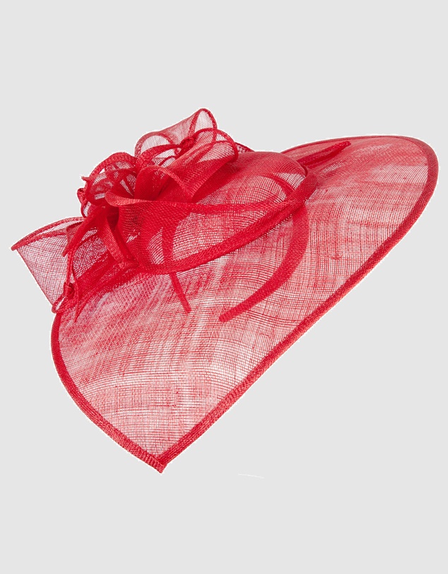 Max Alexander - Large Red Sinamay Fascinator Hat