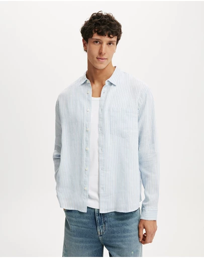 Cotton On - Relaxed Linen Long Sleeve Shirt