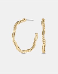 Mestige - Solar Twist Hoops 30mm - 18K Gold Plated