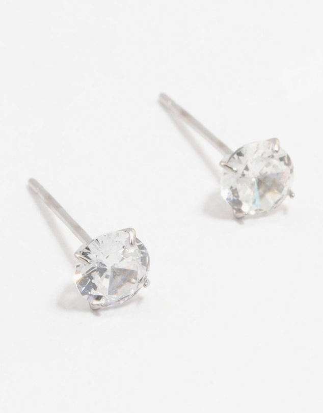 Lovisa - Waterproof Stainless Steel Cubic Zirconia Stud Earrings 5 MM