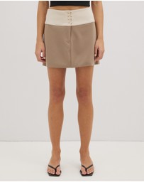 Dazie - Living Life Two Tone Mini Skirt