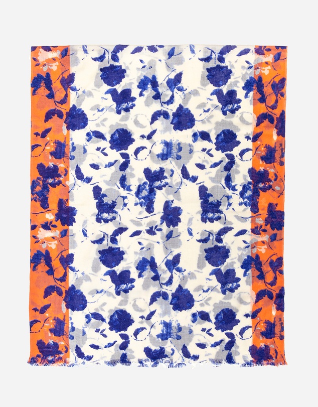 Ozwear Connection Uggs - 100% Australian Wool Print Scarf White Blue and Orange