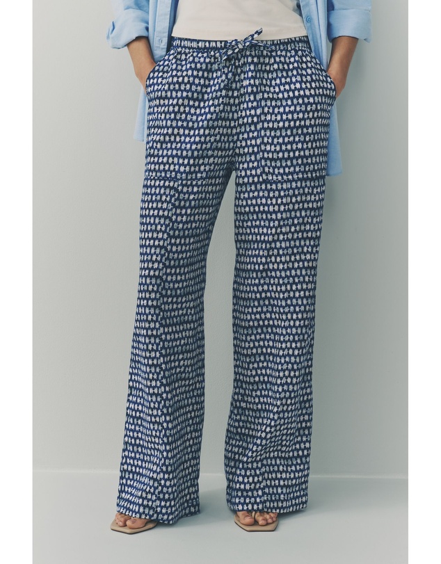NEXT - Wide Leg Pull-On Linen Blend Trousers