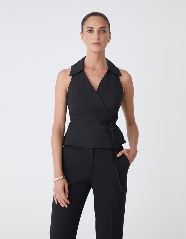 Forcast - Layla Collared Wrap Top