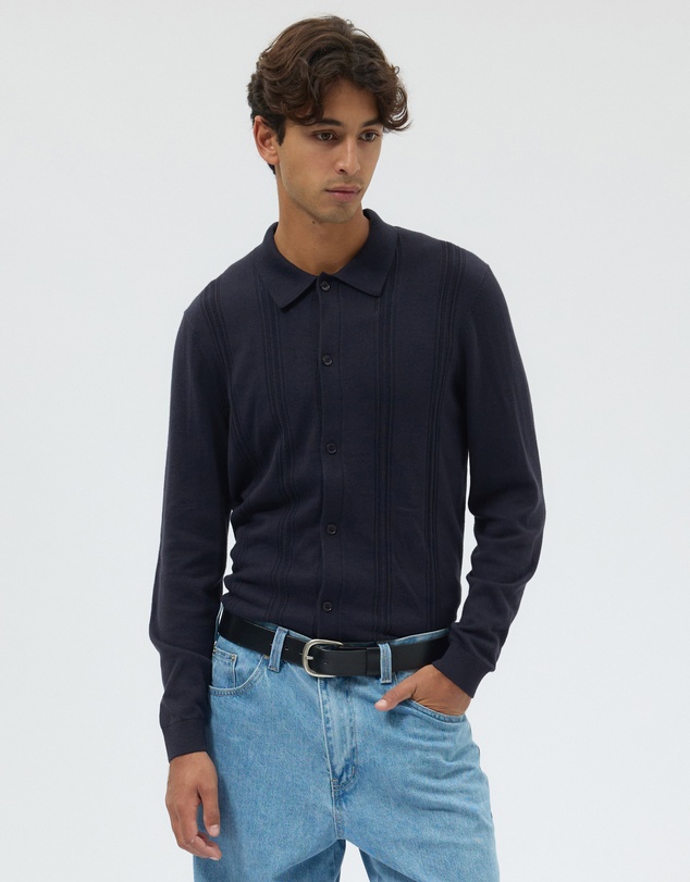 AERE - Silk Blend Textured Knit Shirt
