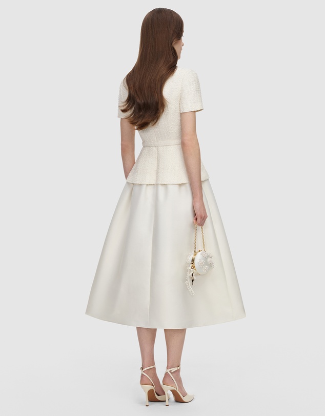 Self Portrait - Boucle Taffeta Midi Dress