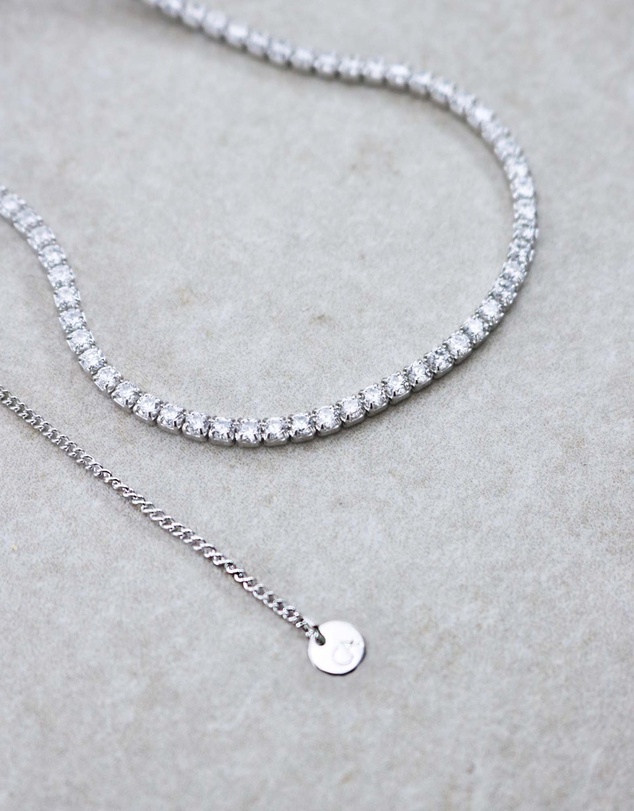 CA Jewellery - Tennis Necklace Silver White