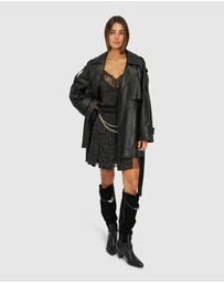 Belle & Bloom - Forevermore Leather Trench Coat
