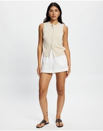 White By FTL - Kyra Button Tank