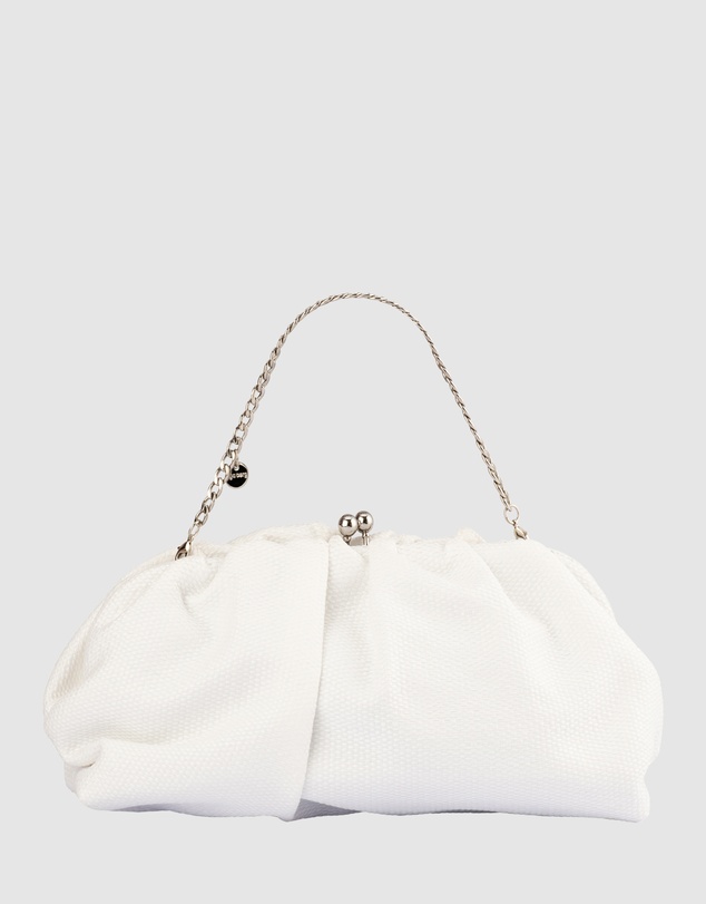 Olga Berg - Queenie Gathered Woven Clutch