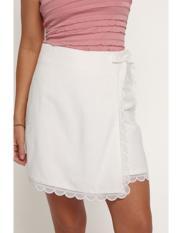 Petal & Pup - Beckett Wrap Mini Skirt - White