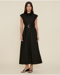 The Fated - Karla Midi Shirt Dress with Belt
