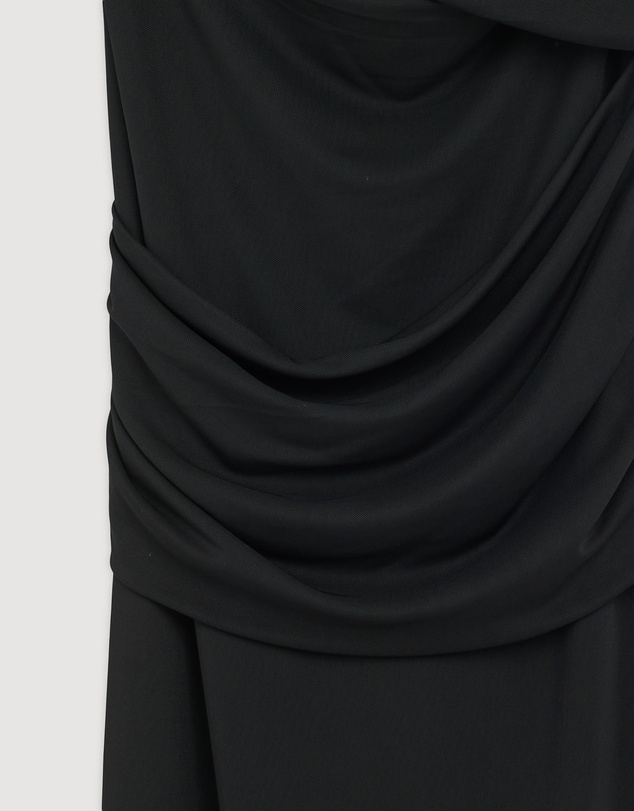 Revibe - Repaired CHANCERY Margot One Shoulder Drape Mesh Maxi Dress - AU 18