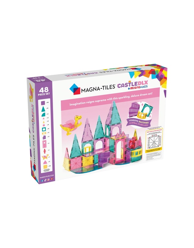Magna-Tiles - MAGNA-TILES - Castle DLX + microMAGS - 48 Piece Set