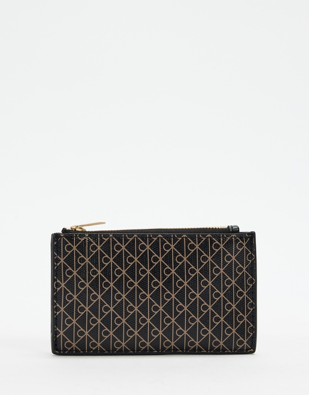 Calvin Klein - Emblem Allover Print Top Zip Cardcase