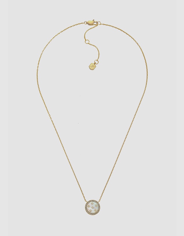 Fossil - JEWELRY Classic Mother-of-Pearl Gold-Tone Pendant Necklace