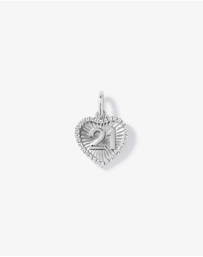 Michael Hill - 21 Sunray Heart Pendant with Cubic Zirconia in Sterling Silver