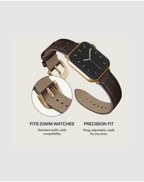 Burga - Burga Apple Watch 42/44/46/49 Leather Band - Gold Clasp Espresso