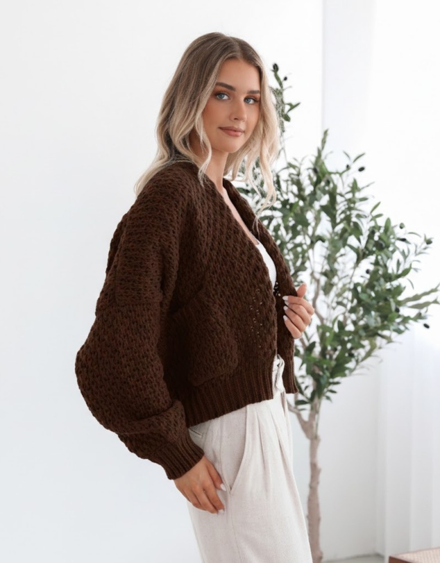 Esther & Co - Dorine Cardigan - Coffee