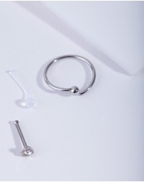 Lovisa - Silver Surgical Steel Mixed Nose Piercing 6-Pack