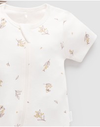 Purebaby - 2 Pack Short Zip Growsuit -Babies