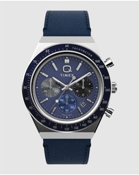 TIMEX - Q Timex® Chronograph 40mm Leather Strap Watch