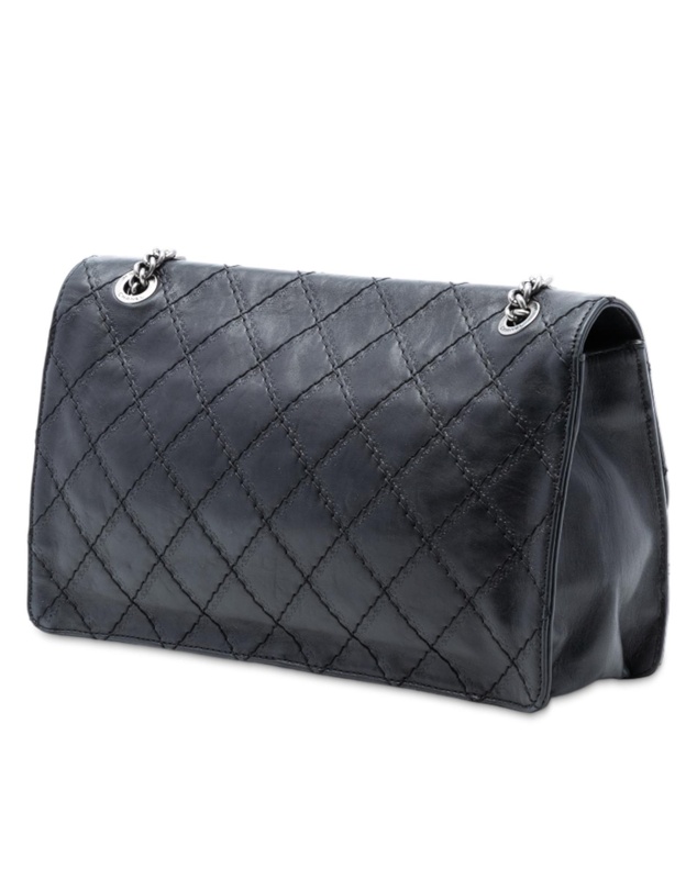 Pre-Loved by Azura Reborn - Pre-Loved Embossed CC Quilted Aged Calfskin Reissue 2.55 Single Flap 227